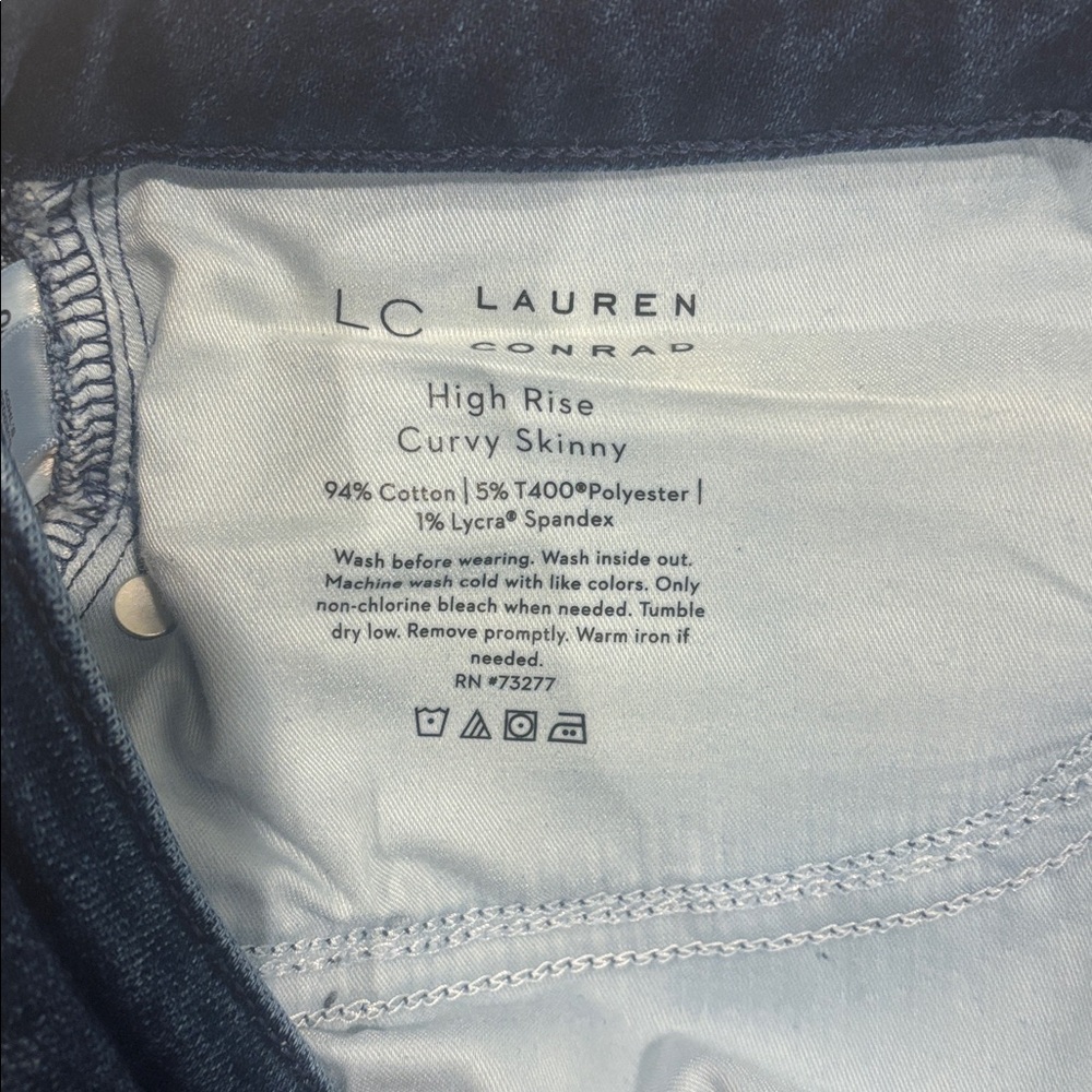 Lauren Conrad Womens High Rise Curvy Skinny Jeans 14 - Picture 8 of 8